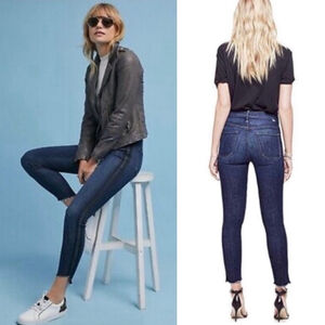 Mother Stunner High Rise Zip Ankle Step Fray Skinny Jeans Sweeping Racer - 26